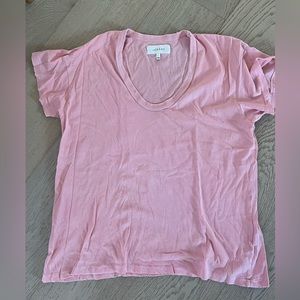 The Great. scoop neck tee - coral